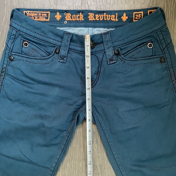 Rock Revival Blue Skinny Pants Size 25 - Picture 5 of 6